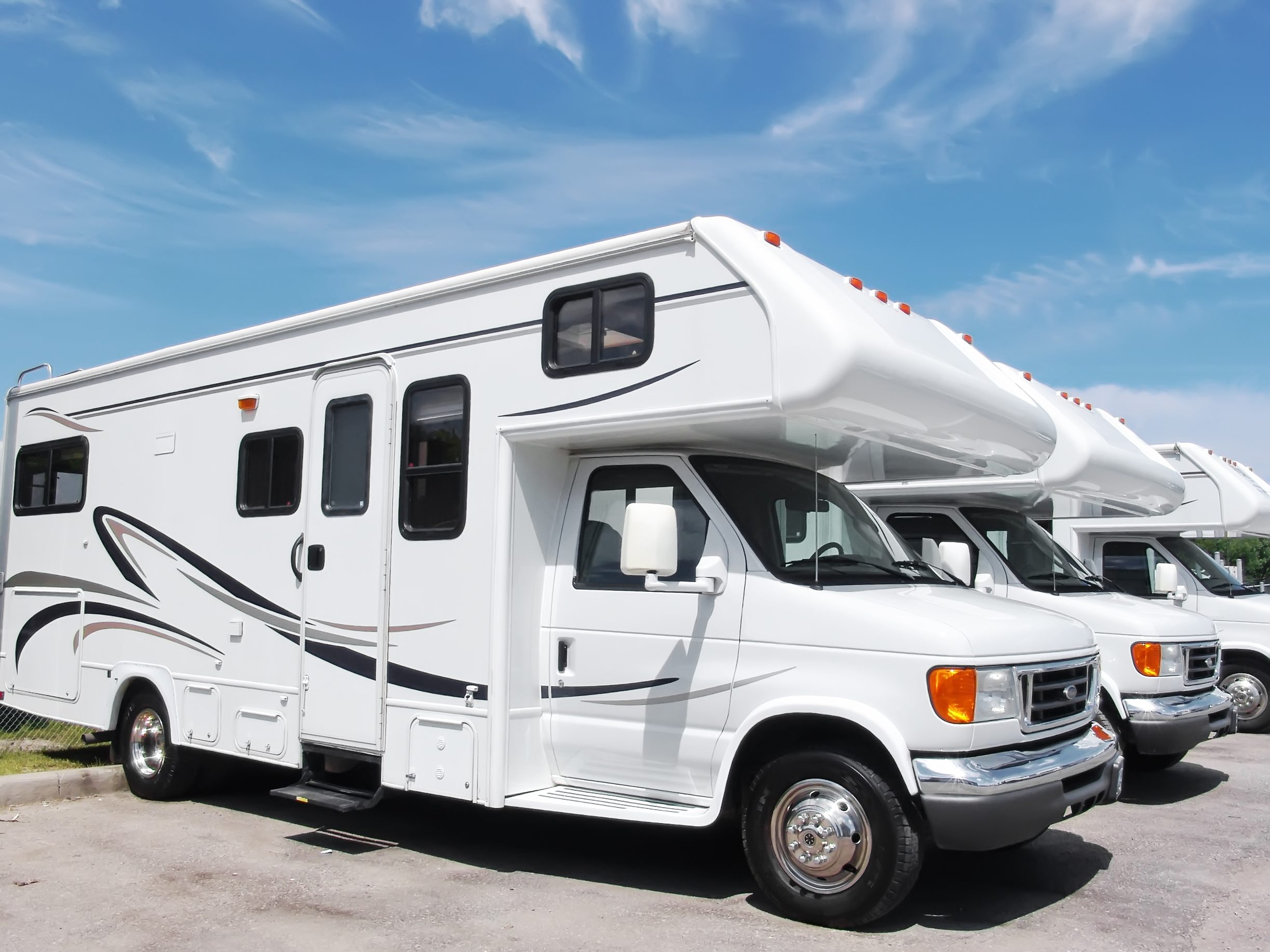 Many RV parking on a lot